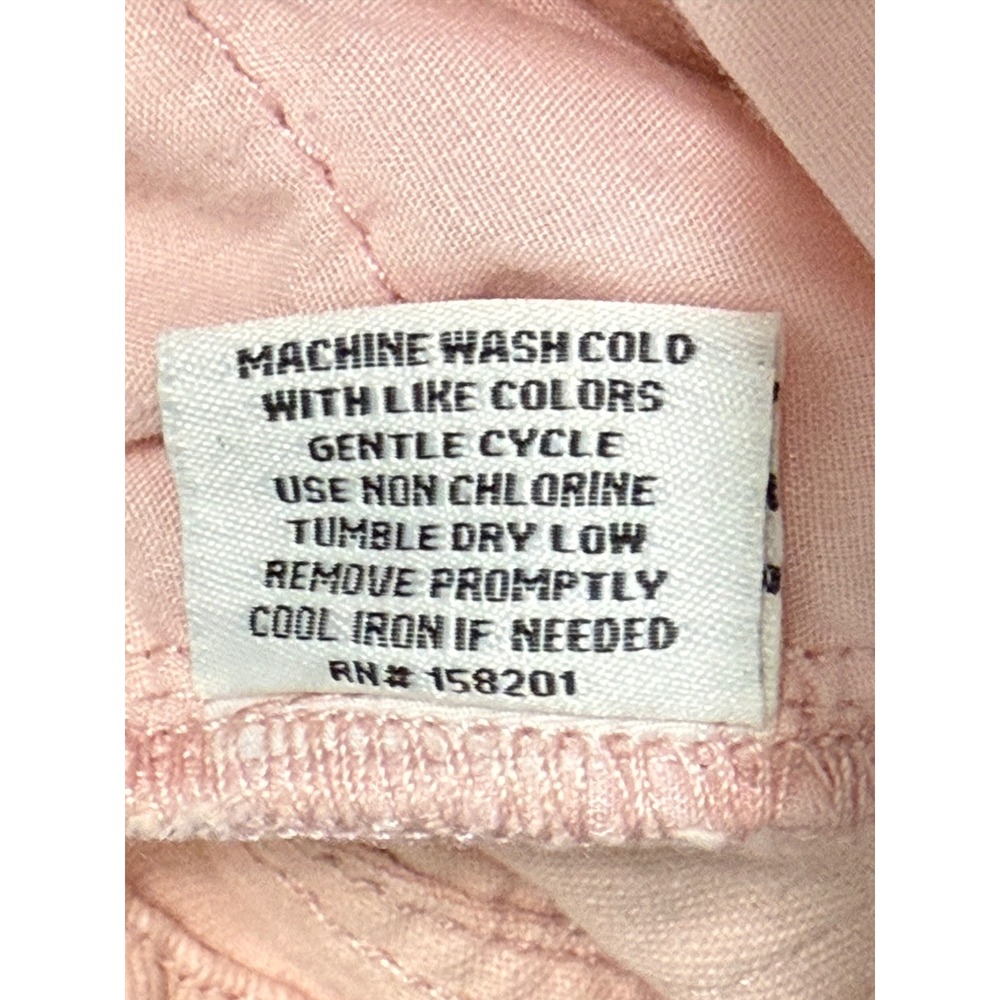 Cali 1850 Womens Blush Pink/Peach Wide 10" Leg Cropped Cotton Denim Jeans Size 9 - Picture 10 of 10